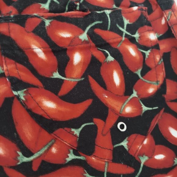 Womens Shorts Swim Board Short size 7 Chili Pepper Print Cotton Pocket - Picture 7 of 12